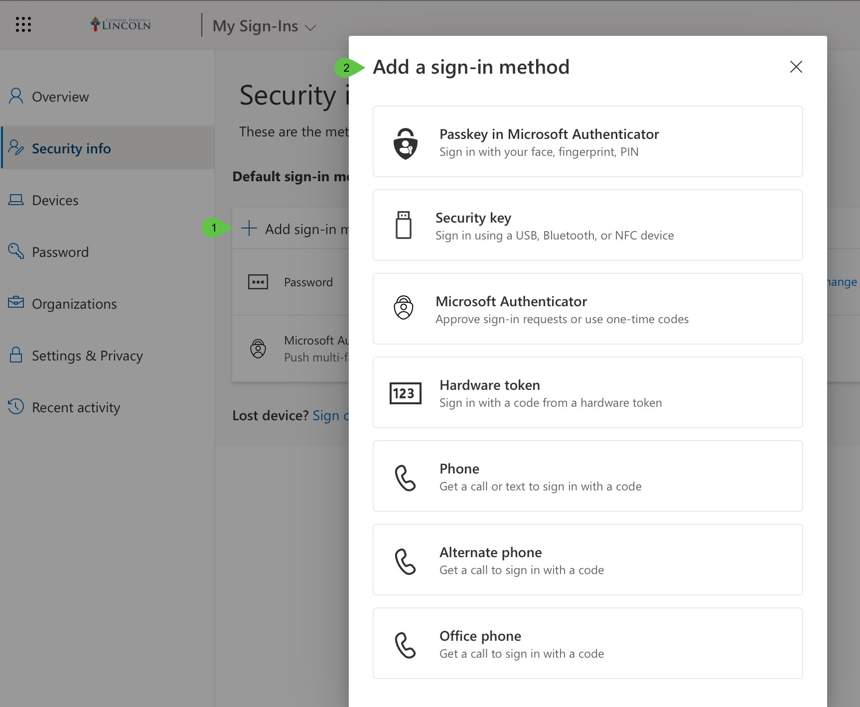 Security Info Methods