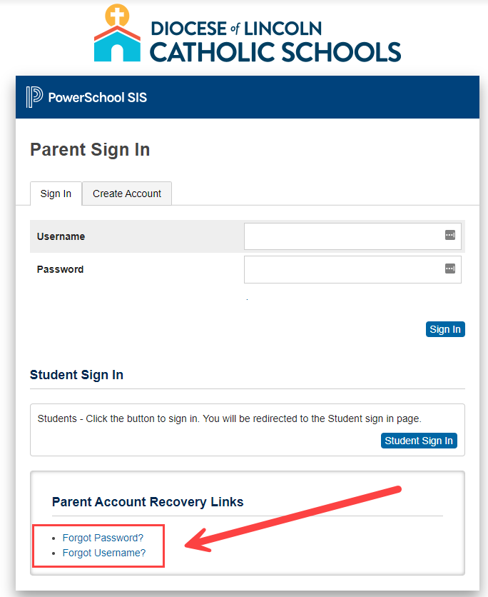 Parent Forgot Password